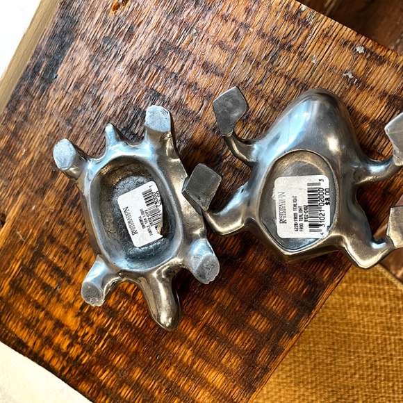 Restoration Hardware Frog & Turtle Aluminum Chrome Tea Light Candle Holders - Picture 7 of 7